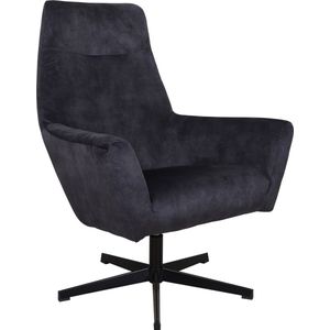 Bolt Edge Fauteuil Velvet - Antraciet - Loungestoel - Met Hoofdkussen - Voor Volwassenen