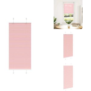 vidaXL Plisségordijn - Geplooide Jaloezieën - Geplooide Zonwering - Plisse Blind - Plissé rolgordijn 60x150 cm stofbreedte 59,4 cm polyester roze