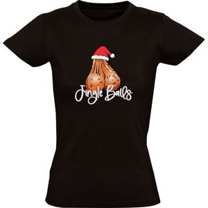 Jingle Balls Dames T-shirt - jingle bells - kerst - feest - christmas - xmas - sexy - balzak - kerstmis - feestdagen - kerstman - party - cadeau - grappig - kerstshirt