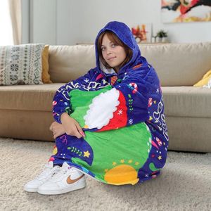 Oversized hoodie dinosaurus draagbaar deken sweatshirt voor vrouwen, warm comfortabel flanellen deken, lichaamsdeken, eenheidsmaat