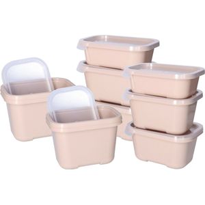Juypal Vershoudbakjes nestbaar - 15 delig - BPA vrij - meal prep - diverse maten- Beige - luchtdicht - herbruikbaar
