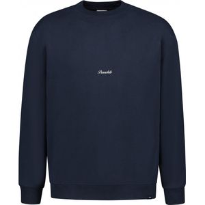 Purewhite - Heren Slim fit Sweaters Crewneck LS - Navy - Maat M