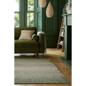 Flycarpets Jute Ombre Modern Laagpolig - Wol Mix - Handgeweven Vloerkleed - Groen - 160x230 cm