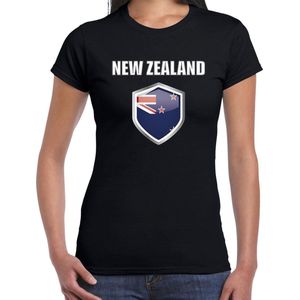 Nieuw Zeeland landen t-shirt zwart dames - Nieuw Zeelandse landen shirt / kleding - EK / WK / Olympische spelen New Zealand outfit XXL