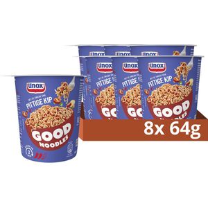 Unox - Good Noodles Cup - Pittige Kip - 8 x 64 g - Voordeelverpakking