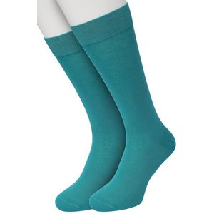 Bonnie Doon Basic Sokken Heren Groen/Blauw maat 40/46 - 2 paar - Basis Katoenen Sok - Gladde Naden - Brede Boord - Uitstekend Draagcomfort - Goede Pasvorm - 2-pack - Multipack - Effen - Turquoise - Petrol Blauw - Groen - Tropical Green - OL6324012.98