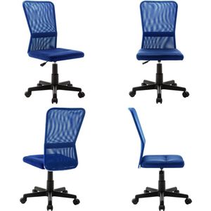 vidaXL Kantoorstoel 44x52x100 cm mesh stof blauw - Bureaustoel - Bureaustoelen - Stoel - Stoelen