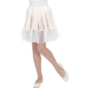 Widmann - Dans & Entertainment Kostuum - Witte Rock And Roll Petticoat Meisje - Wit / Beige - One Size - Carnavalskleding - Verkleedkleding