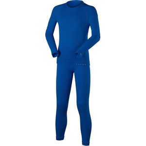 FALKE Maximum Warm SET sneldrogend functioneel lange mouwen top en panty onderlaag set kinderen blauw - maat 158-164