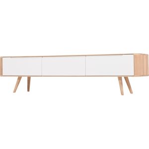 Gazzda Ena lowboard houten tv meubel whitewash - 180 x 42 cm