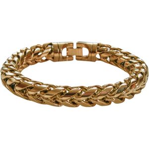 Marama - herenarmband Viggo Goud - schakelarmband - 304 RVS met gouden plating - stoere armband - cadeau voor mannen