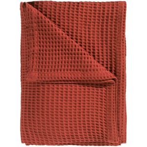 Heckett Lane - Wafelkatoen Kavi Red Orange Effen - HNHNLD308-75-P-240 x 260 cm - 240 x 260 cm - -