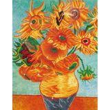 DIAMOND DOTZ DD13.011, Originele 5D Diamond Painting Set Sunflowers (Van Gogh), Knutselpakket met 27866 Ronde Steentjes, Dotz voor Volwassenen, Hobbypakket ca. 71x56 cm voor Kinderen Vanaf 8 Jaar