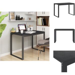 vidaXL - Computerbureau - Spaanplaat - Metaal - 110 x 60 x 73 cm - Zwart - Bureau