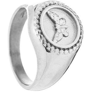 Karma armband heren 96057 Tiger Eye Silver Round Logo (LENGTE 18-20cm)