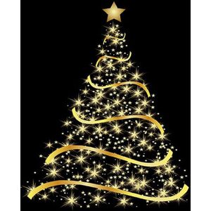 Ambiente - Servetten - Shining Tree Black - 33 x 33 cm - Kerst - Winter - Goud Zwart - Kerstservetten