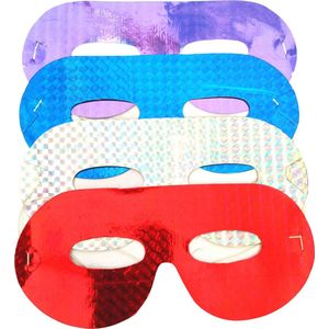 Maskers glimmend 4 stuks, carnaval, halloween en feest