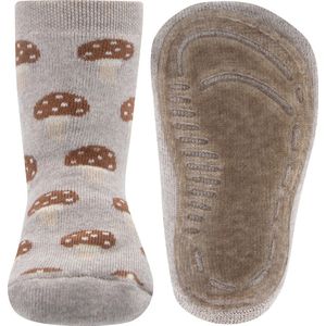 Ewers antislip sokken beige met bruine paddestoelen