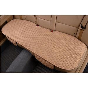 Universeel linnen autostoelkussen - ademend zitkussen voorstoelhoezen achterbankhoezen - zwart (1 beige achterbankhoes)