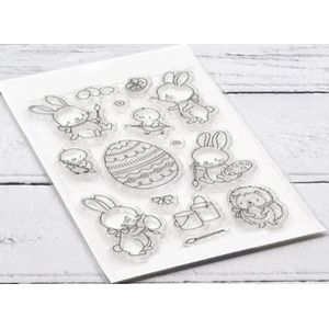 transparante stempel Pasen Ei Konijn Kuiken clear stamp