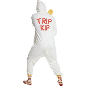 PartyXplosion - Kip & Haan & Kalkoen & Kuiken & Eend Kostuum - Trip Op De Wip Kip Kostuum - Wit / Beige - Small / Medium - Carnavalskleding - Verkleedkleding