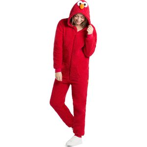 OppoSuits Elmo Onesie - Sesamstraat Jumpsuit - Kleding voor Elmo Outfit - Thema Huispak - Carnavalskleding - Rood - Maat: M