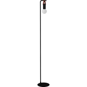 EGLO Apricale Staande lamp - E27 - Staal;Leer - Zwart;Bruin