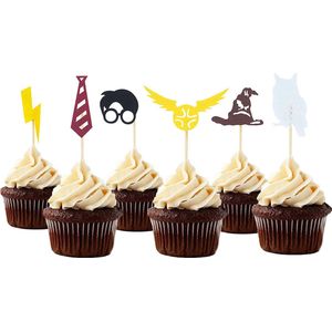 Tovenaar Harry - Cupcake Toppers - 12 Stuks - Wizard Harry Taart- Taartversiering - Dreuzel