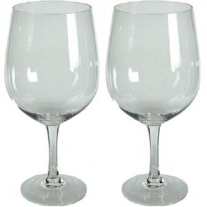 2x Gigantische wijnglazen 750 ml - 1 glas is geschikt voor een hele fles wijn - Wijnglas feestartikelen