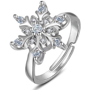 N3 Collecties Zilveren 925 sieraden met zirkoon edelsteen sneeuwvlokvorm voor dames