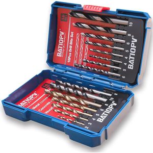 Multifunctionele boorset 16-delig voor hout, steen en metaal - Set voor boormachine en schroevendraaier