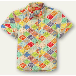 Oilily Bikkel Blouse - Blouses - Katoen - Jongens - Kinderen - Relaxed Fit - Blauw - 128/8yr
