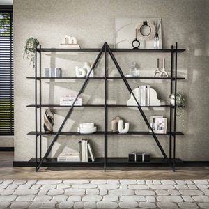 Wandkast Loek 5-laags Metaal Grijs 220 cm