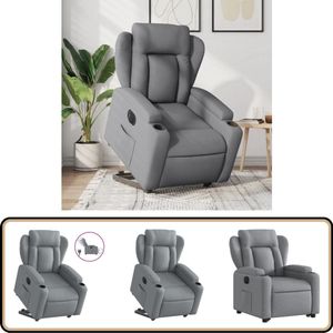 vidaXL Sta-op-stoel elektrisch verstelbaar - Lichtgrijs Elektrische Sta-op-stoel - Sta-opstoel - Ergonomische Stoel - Luxe Fauteuil - Elektrische Bediening