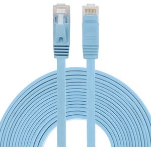 merkloos 8m CAT 6 Ultra dunne Flat Ethernet netwerk LAN kabel (1000Mbps) - Blauw - internet kabel