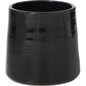 J-Line bloempot Rond - keramiek - zwart - medium - Ø 23 cm