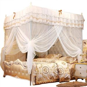 Luxury Princess Four Corner Post Bed Curtain Canopy Netting - Three Side Openings Design (L)