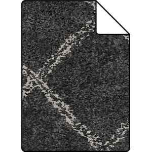 Proefstaal ESTAhome behang oosters berber tapijt zwart met mat witte print - 148667 - 26,5 x 21 cm