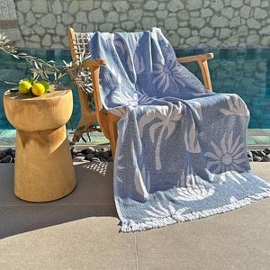 Fashion4wellness Hamamdoek PALM BEACH / FOUTA - STRANDLAKEN - SAUNADOEK - 180 X 100 CM KATOEN
