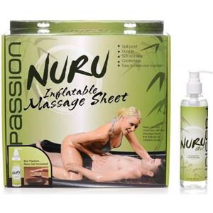 Xr Brands - Wet Games Bed - Incl. Nuru Bodyglide (237ml) - Zwart - Opblaasbaar