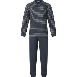 Gentlemen - heren pyjama 114237 met knoophals - navy-groen- maat 5XL