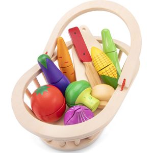 New Classic Toys Speelgoedeten en -drinken - Houten Speelgoed Groentemand