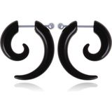 Stud oorbellen Tribal Bone Zwart-22mm