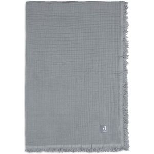 Jollein Baby Deken Ledikant 120x120cm Muslin Fringe - Storm Grey