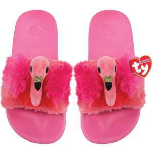 Ty - Fashion - Flamingo maat M 32-34 - Slippers - flipflops - schoenen - teenslets - badslippers - shoes - knuffel - sloffen - kids