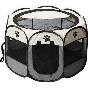 Draagbare Huisdier Kooi Opvouwbare Huisdier Tent Outdoor Hond Huis Octagon Kooi Voor Kat Indoor Box Puppy Katten Kennel Gemakkelijke Bediening Gray 74x43cm