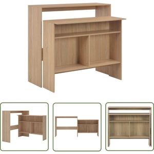 The Living Store Bartafel - Eiken - 130 x 40 x 120 cm - Verplaatsbaar