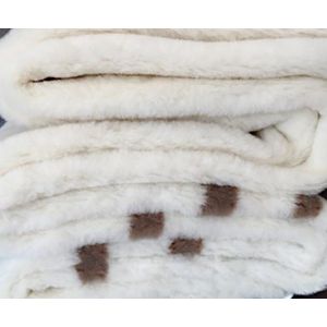 Wollen Deken 100% Wol Merino & Kameel Blend - OnceDoce® 450 g/m² Heerlijk Zacht Ademend en Warm - TUNDRA WHITE - Wasbaar - 160x200cm