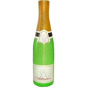 Grote/XXL opblaasbare champagne fles 180 cm - Oud en Nieuw en bruiloft accessoires/decoratie
