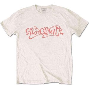 Aerosmith Heren Tshirt -L- Classic Logo Creme